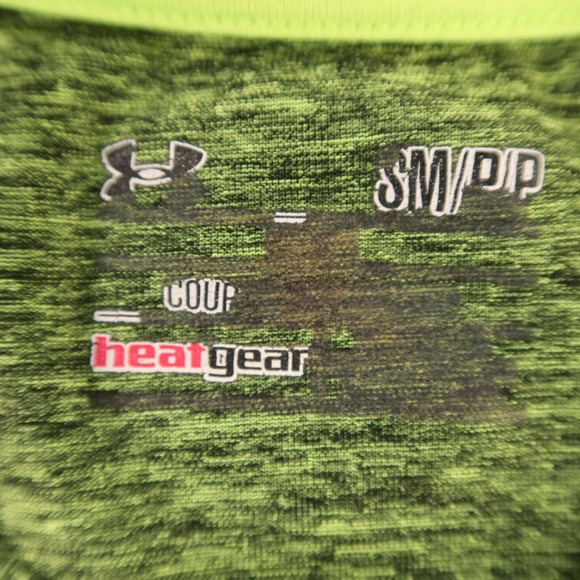 Under Armour Shirt Mens S Green Polyester Spandex Logo HeatGear Loose - Picture 6 of 11